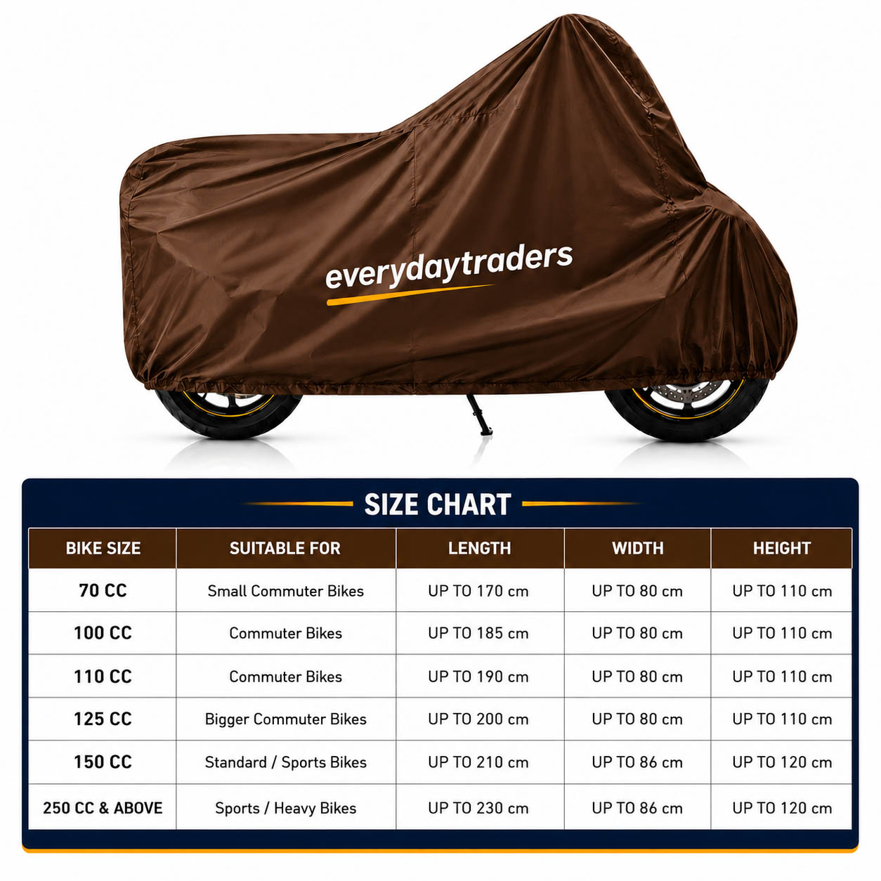 Water-repellent and Dustproof Bike Cover Brown | Leakproof - Image 3