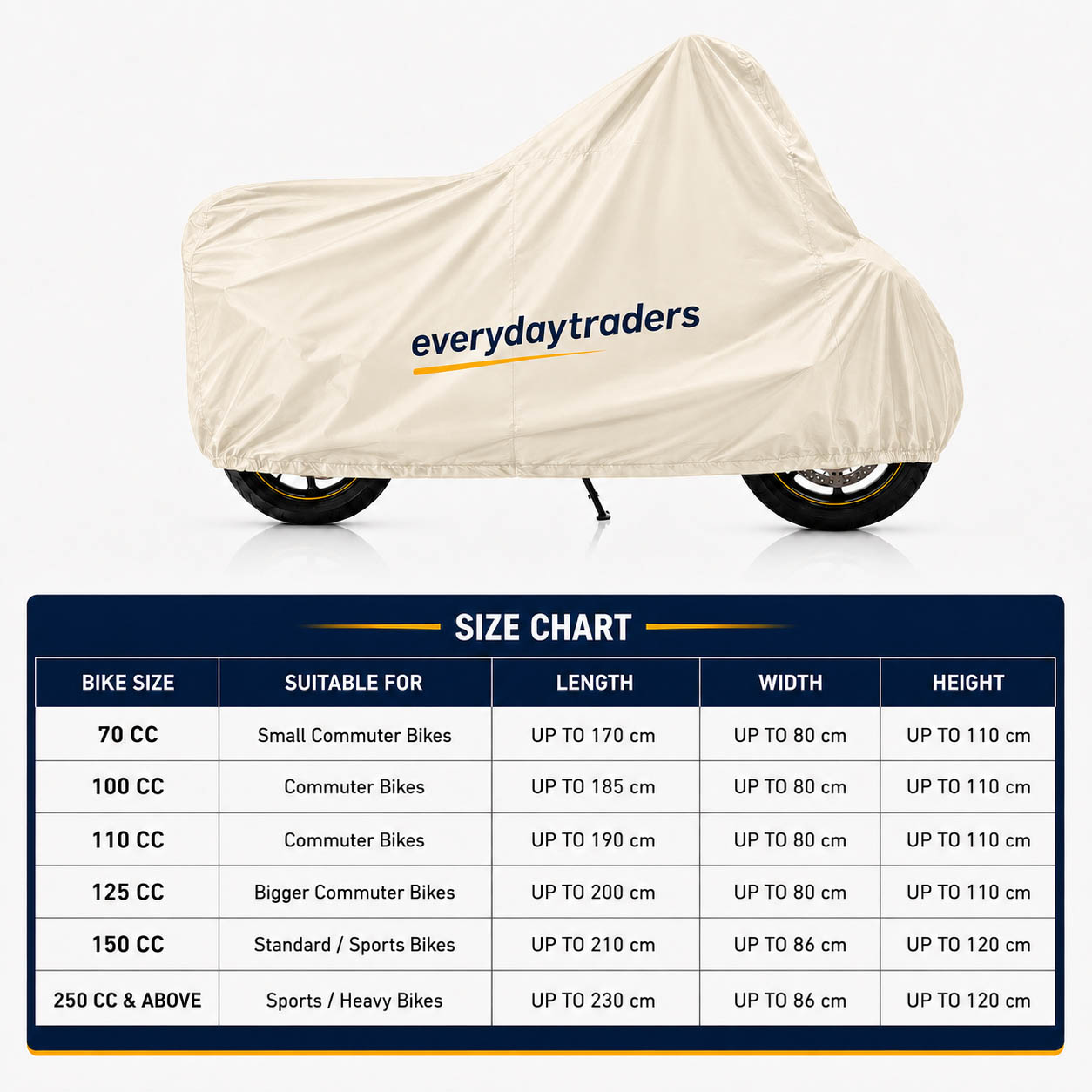 Waterproof Dustproof Bike Covers Off-White | Water Shield - Image 3